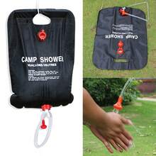 20L Portable Shower Bag Solar Outdoor Camping Self-Heating Camping Hiking Water Black - Black - View 4
