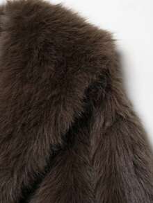 DEEKA Autumn/Winter New Thick Faux Fox Fur Collar Jacket, Fashion Synthetic Fur Coat, Young & Stylish
