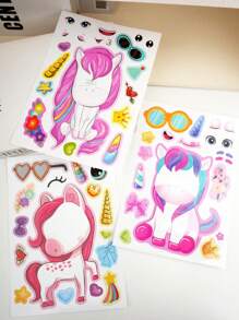 6pcs Make Your Own Unicorn Stickers,Party Favors - DIY Gifts For Girls,Mini Unicorn,Sticker Girls,Party Favor For Girls,Girls Wall Stickers,Girls Nails,Stickers Girl