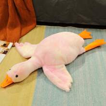 Cuscino peluche oca, morbido e soffice cuscino di animale riempito di cigno, regalo per bambini e amici. 1 pezzo (Bianco 50cm)