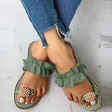 2025 Women's Slippers Pineapple Pearl Flat Toe Bohemian Summer Beach Sandals Women's Shoes Plus Size Mujer Verano
