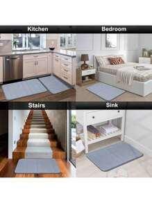 1pc Solid Color Simple Soft Memory Foam Sponge Absorbent & Non-Slip Bathroom Mat, Toilet Mat