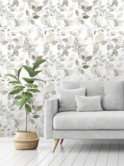 Roll Elegante Water Plant Leaves Wallpaper Peel Stick, Removable Wand Stickers, Beautiful Verlichting Background Murals Room Living Hallway ation Home Art Self Adhesive