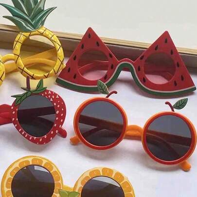 创意水果组合派对玻璃杯，西瓜+橙子+菠萝+草莓+橙子造型，趣味装饰杯，适合派对、海滩、生日、舞会等各种场合，充满节日气氛 - 节日氛围装饰杯，春夏派对装饰