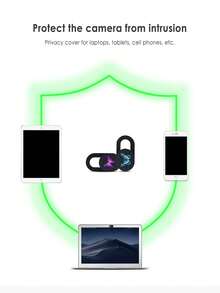 4/8 piezas Cubierta de cámara de plástico para cámara de tableta PC, computadora portátil, teléfono celular, lente de privacidad, resistente al agua, a los golpes, a las caídas, a los arañazos y a las huellas dactilares, cubierta completa - Multicolor - Ver 3