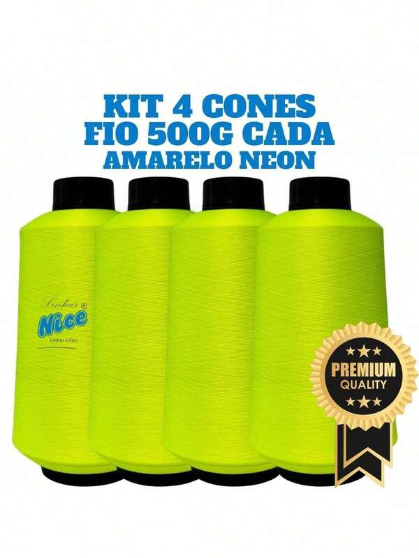 NICE LINES Kit 4 Fio Overloque 500g - Colorido - Maquina De Overloque Pt. 2