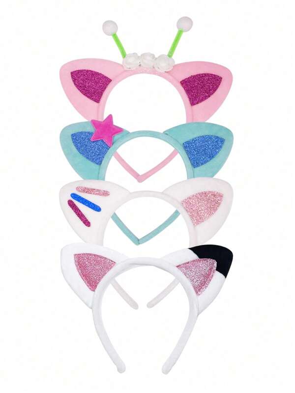 Tiara com Orelhas de Gato, Acessórios de Cabelo Decorativos em Formato de Orelha de Gato para Fantasias de Halloween e Festas