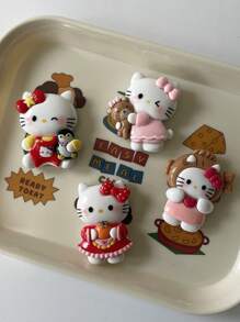 Sanrio Imán de nevera de Sanrio dibujos animados Hello Kitty, de estaño, tablón de anuncios magnético decorativo de resina 3D, imán adhesivo de gato, apto para decoración, uso diario, pequeños regalos de fiestas.