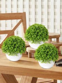 1 pieza/2 piezas Bonsái de Boj artificial, Hoja de Eucalipto artificial en miniatura, Macetas de plástico negro y blanco, Material PP/PE, Decoraciones de escritorio, Flores artificiales, Plantas de imitación, Decoración para fiestas al aire libre, Cumpleaños, Boda, Temporada de bodas, Decoración para la temporada de graduación, Hogar, Comedor, Sala de estar, Dormitorio, Decoración de jardín