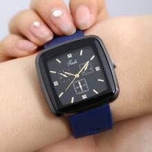 Reloj de pulsera de cuarzo para mujer, con correa de silicona, caja de aleación, marcas mixtas, sencillo y de moda