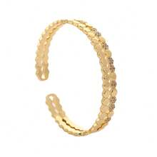 1 件时尚女士蜂巢手链，独特设计，带有魅力微镶嵌白色锆石，简约奢华手链，百搭臂袖珠宝，女士不锈钢手链