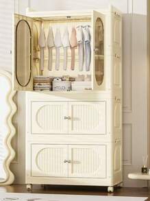 5/4/3/2/1 Layer Simple Wardrobe Clothes Storage Cabinet Closet, Foldable Home Use Garment Rack For Kids Bedroom, Rental Units Without Installation