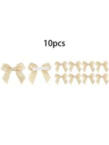 10Pcs Mini Satin Ribbon Bows Self Adhesive Satin Bows Cute Small Ribbon Tiny Bows For Gift Wrapping Tiny Bows Tiny Bows For Christmas Craft Birthday Party Wedding Decorations - Multicolor - View 5