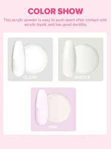 coscelia 4PCS Acrylic Nail Kit-8G Acrylic Powder & 30ML Acylic Nail Liquid No Needed Nail Lamp, 8G Pink White Clear Acrylic Powder Long Lasting For Acrylic Extension Or Acrylic Carving For Women DIY Acrylic Nails