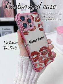 1 Stück individuell gestaltbares DIY Foto Handyhülle, modisches rotes Lippen Hintergrund Design, DIy dicke elektroplattierte Viereck Luftpolster Anti-Sturz TPU, erfüllt Kundenbedürfnisse! Kompatibel mit iPhone 16 Pro Max, 11/12/13/14/15/16e/Pro Max/A13/ A14/a15/ap5/A53/af5/a54/ak5/S23/S24 Ultra/s24 ultra/ S25, Galaxy, Redmi, OPPO, Honor, Infinix Smart 8, Moto G30