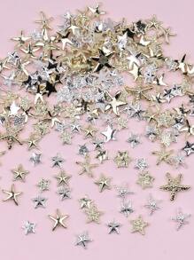 30pcsY2K Mini Starfish Five-Pointed Star Gold And Silver Randomly Mixed Nail Accessories DIY Nail Supplies