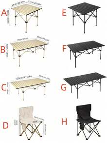 1 pezzo Set portatile e pieghevole da esterno multifunzionale di tavolo e sedia, adatto per campeggio, picnic, barbecue, leggero e pieghevole, adatto per balcone e giardino - Multicolore - Visualizzare 6
