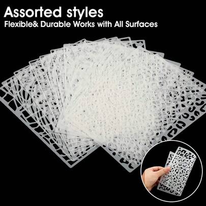 12个可重复使用的豹纹、动物纹、蛇纹印花模板，适用于漂白T恤、烘焙、DIY工艺品、墙面装饰