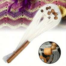 12pcs Tunisian Crochet Hooks Set, 3-10mm Bamboo Knitting Needle With Extend Braided Tube, Anti-Slip Bead, Bamboo Charcoal Ring Crochet Knitting DIY Knitting Tools For Beginners Knitting Crochet Supplies - Wood Color - View 5