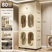 Armario de almacenamiento plegable de 5/4/3/2/1 niveles sin necesidad de montaje, para uso doméstico, para ropa de bebé, organizador de juguetes para niños, estantería de plástico