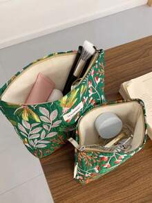 1pc/Set Floral Cosmetic Bag, Portable Toiletry Bag, Zipper Makeup Bag Set, Makeup Pouch, Skincare Bag, Sanitary Pad Bag, Lipstick Bag, Wallet, Storage Bag, Multi-Functional Storage Bag, Suitable For Cosmetics, Skincare Products, Hand Cream, Lip Balm, Nail Polish, Sanitary Pads, Coins, Keys, Small Items, Travel Essential, Cruise Essential, Dorm Essential, Bridesmaid Gift, Mother's Gift, Birthday Gift, Gift For Friends And Teachers, Home Decor Cosmetic Bag - Multicolor - View 7