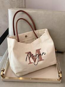 定制伴娘沙滩包 - 个性化帆布手提包，可印名字，完美适用于婚礼、新娘派对和旅行 - 象牙色，完美的节日个性化礼物，适合万圣节/圣诞节/感恩节/新年/情人节等场合。女士包包，多用途，大容量，多功能，色彩缤纷，可爱，简约，趣味，卡哇伊，千禧年风格，极简主义，通勤，商务休闲，基础款，定制，个性化，独特，专属定制，送给他的理想礼物，送给她的理想礼物，送给家人，朋友，女朋友，周年纪念日，生日，节日/度假，户外/郊游/旅行/徒步/体育场/运动/攀岩，商务/通勤/工作/办公室，假期，假期，学校用品，返校，办公室，学校，教室教师礼物，适合大学生、同事、宿舍、教师、男生女生、青少年、初中生、高中生、大学新生、大一新生、大二学生、低年级学生