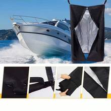 Portable Pontoon Tent, Privacy Boat Tent, 30 * 27 * 72in Heavy Duty Hanging Changing Room, Privacy Curtains For Pontoon Boats, Pontoon Boat Tent Attaches To Top Poles - Black - View 6