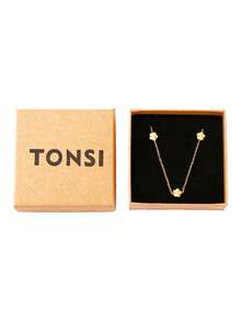 TONSI 1pc Minimalist Elegant Versatile 5-Petal Flower Necklace, 18K Gold Plated Stainless Steel Delicate Chain, Compact Jewelry Gift Box, Great Gift For Yourself, Friends, Sisters, Mothers, Daughters, Colleagues, Wives On Holidays, Birthdays