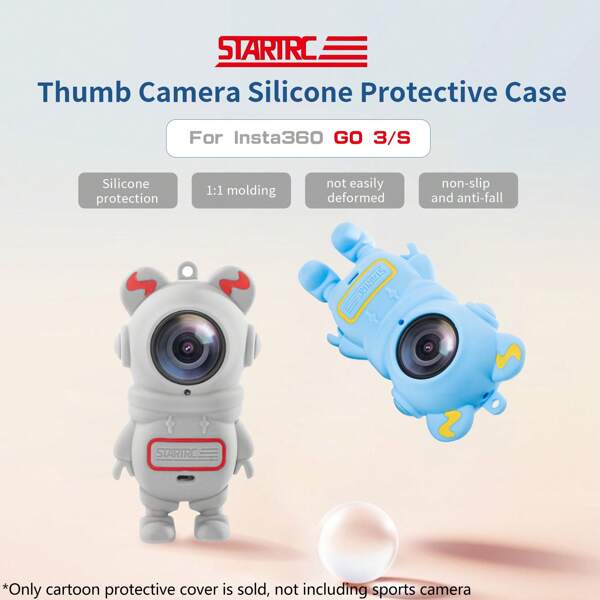STARTRC STARTRC Cartoon Astronaut Thick Silicone Lens Protective Case Accessories Suitable For Insta360 GO3S