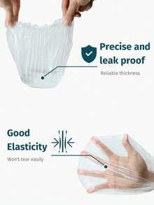 100pcs Disposable Transparent Waterproof Shower Cap, Thick Large Size, High Elasticity, For Bathing And Hair Care, Convenient For Travel And Back To School - Multicolor - View 9
