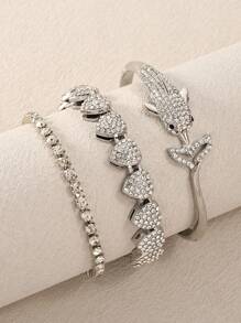 3pcs Dolphin Bracelets For Jewelry Women, Paired With Love Bracelet, Specially Designed For Women, Suitable For Beaches