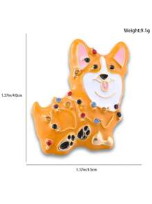 Cartoon Animal Enamel Brooch Pin Inlaid Crystal Lapel Backpack Badge Accessories Jewelry Gift Men Women Pet Lovers