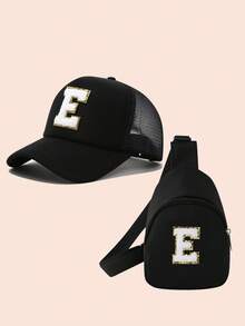 2pcs/Set Boys Letter Print Baseball Cap And Bag, Girls Breathable Bodycon Casual Everyday & Outdoor Wear - Multicolor - View 53