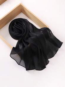 FADZOYLE 1 pièce Écharpe de couleur unie, texture satinée lisse et brillante, froissée, châle, enveloppe, hijab long et doux, peut être utilisé comme foulard/bandeau/couvre-plage d'été/sarong/accessoire pour cheveux, convient pour les occasions quotidiennes, les voyages, les mariages, les fêtes, les mariées, les vacances, la prière et le pèlerinage - foulard - Voir 20