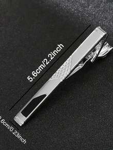 1 pieza Pinza de corbata formal plateada para hombre, barra de corbata de moda adecuada para corbata regular, corbata de boda, corbata de negocios, accesorio de moda para hombre - Plateado - Ver 17