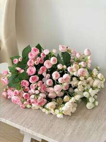 1 件/2 件 18 英寸 12 头山茶花蕾花束 - 真实触感假花，适用于豪华家居/酒店装饰、摄影道具、不褪色花艺布置、办公桌中心装饰 - 彩色 - 查看 2