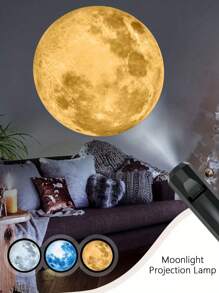 [Rotatable Moon Projector] 360 Degree Rotatable Moon Projector With 3 Interchangeable Planet Patterns, Night Light Projection Lamp, Gift For Others, Room Decor, Photo Background, Wall & Ceiling Decoration