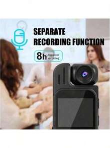 1pc Portable Video Conference Recorder, Equipped With A 180° Rotating High-Definition Night Vision Camera. It Has Functions Such As Motion Detection, Loop Recording, And Ultra-Long Standby Time, And Supports Audio And Video Synchronization. Suitable For Outdoor Video Shooting While Cycling, It Is Lightweight And Easy To Carry, Making Conference Recording Burden-Free.