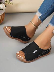 Damen Lässig Mode Zehentrenner Keilsandalen, bequeme Plateausohle
