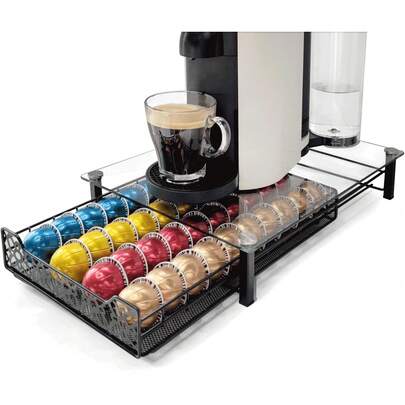 Coffee Pod Holder Kitchen Organizer Storage Holder Drawer Compatible With Vertuoline Stores 40 Coffee Pods