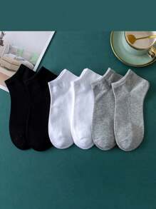 White Boat Socks 6 Pairs (Polyester)