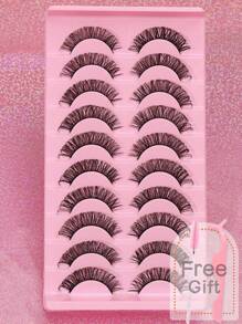 Set di ciglie finte da 20~1 D, ricci, morbide, drammatiche in 3D in pelliccia di visone nera, lunghe e sottili, multistrato di diverse lunghezze, con confezione extra-large, adatte per matrimoni, feste, club, riunioni di lavoro quotidiane, per spose, studentesse, compleanni e altre occasioni