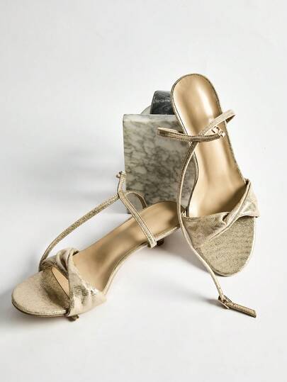 女士金字塔形低跟凉鞋，2005夏季新款时尚性感绑带踝带细高跟凉鞋，圣诞节冬季圣诞礼物