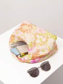 闪亮彩色亮片褶皱手提包、花卉包、亮片包、舞会包、新娘派对包、舞会配饰、女士优雅包、婚礼用品、闪亮舞会钱包（图案随机）