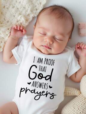 Newborn Baby Boys Slogan Print Short Sleeve Romper