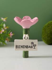 1pc Creative Resin Flower Bee Insect Waterer, Used For Garden Bee Waterer, Mini Garden Decor, Attract And Nourish Bees, Outdoor Garden Decoration