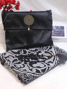 3pcs Set Silk Striped Rug Mat, Portable Travel Blanket 70*110cm, Gift Carpet