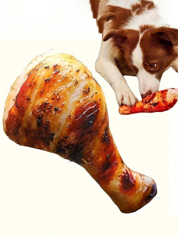 1pc Chicken Leg Dog Toy With Squeaker And Teeth Grinding Function, Interactive Dental Health And Fun Chew Toy, Suitable For Pet Dental Care And Play Time, Interactive Playtime Toy | Realistic Design | Soft Toy, Chewing Dog Toy