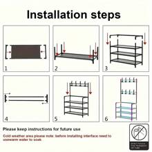 1pc Entry Coat Rack, 23.62" Wide Entryway Shoe Rack, Free Standing Clothes Hanger With 4/5 Tier Storage Shelves And 8 Double Hooks, Organizer For Living Room, Bathroom, Hallway (Self-Assembly Required)