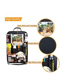 Backseat Organizer, Car Organizer, Backseat Organizer With USB/Headphone Jack, Car Backseat Organizer, Car Backseat Organizer For Road Trips, Snacks, Toys, Travel Accessories, 2 Pack - 黑色 - 查看 5